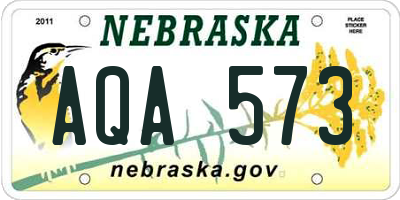 NE license plate AQA573