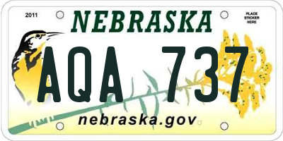 NE license plate AQA737