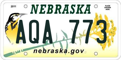 NE license plate AQA773