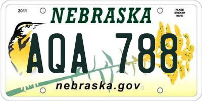 NE license plate AQA788