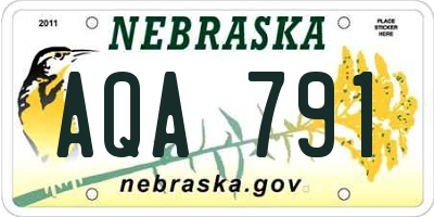 NE license plate AQA791