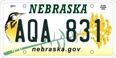 NE license plate AQA831