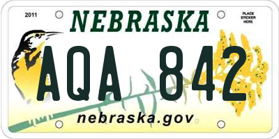 NE license plate AQA842