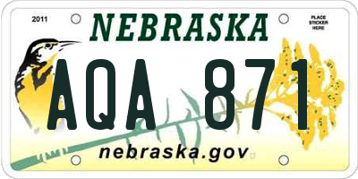 NE license plate AQA871