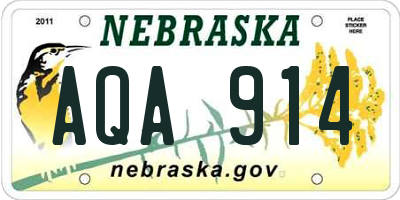 NE license plate AQA914
