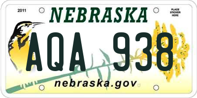 NE license plate AQA938