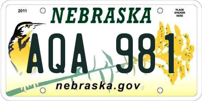 NE license plate AQA981