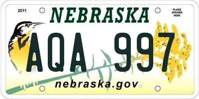 NE license plate AQA997