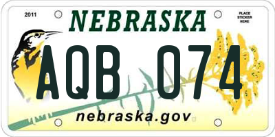 NE license plate AQB074