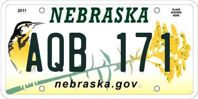 NE license plate AQB171