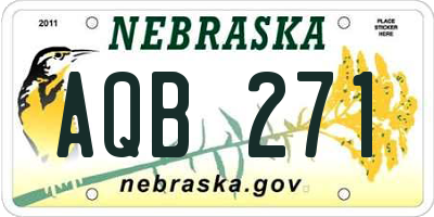 NE license plate AQB271