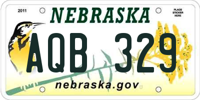 NE license plate AQB329