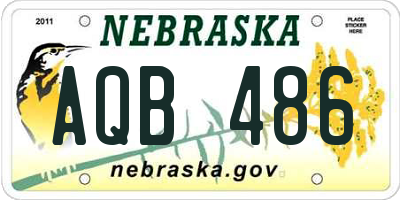 NE license plate AQB486