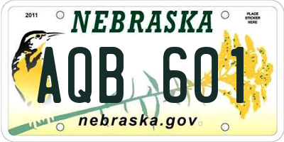 NE license plate AQB601