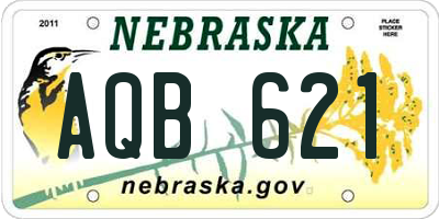 NE license plate AQB621