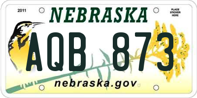 NE license plate AQB873