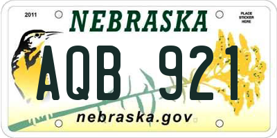 NE license plate AQB921