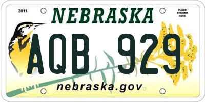 NE license plate AQB929