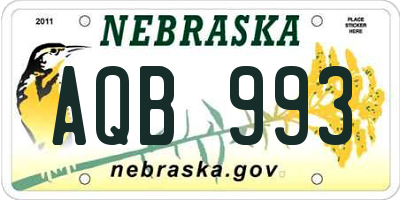 NE license plate AQB993