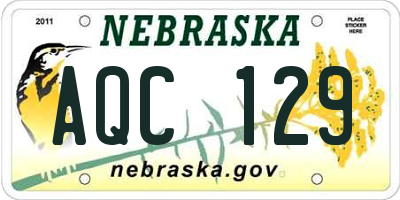 NE license plate AQC129