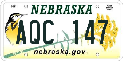 NE license plate AQC147