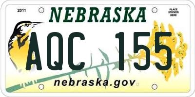 NE license plate AQC155