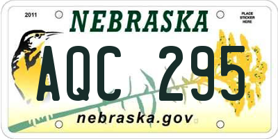 NE license plate AQC295