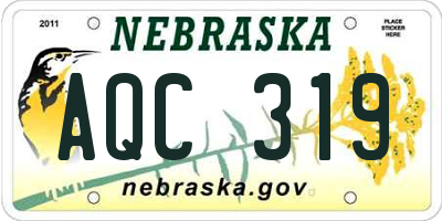 NE license plate AQC319
