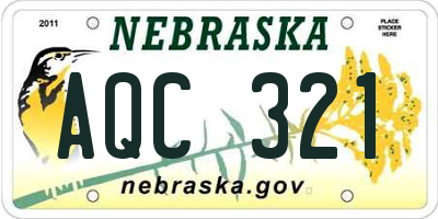 NE license plate AQC321