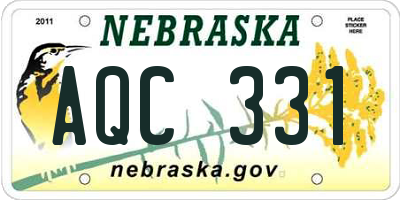 NE license plate AQC331