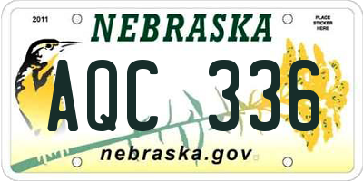 NE license plate AQC336