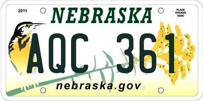 NE license plate AQC361