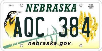 NE license plate AQC384