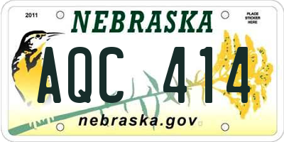 NE license plate AQC414