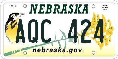 NE license plate AQC424