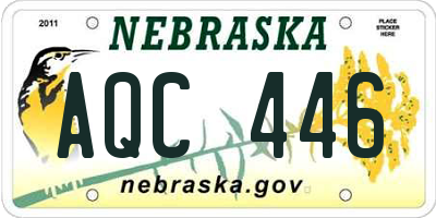 NE license plate AQC446