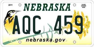 NE license plate AQC459