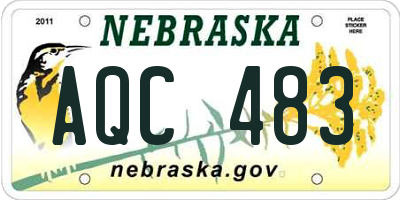 NE license plate AQC483