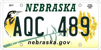 NE license plate AQC489