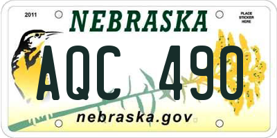 NE license plate AQC490