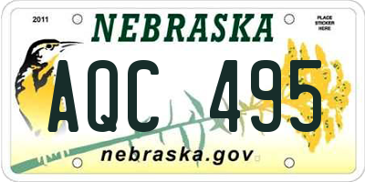 NE license plate AQC495