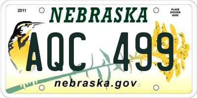 NE license plate AQC499