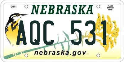NE license plate AQC531
