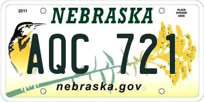 NE license plate AQC721