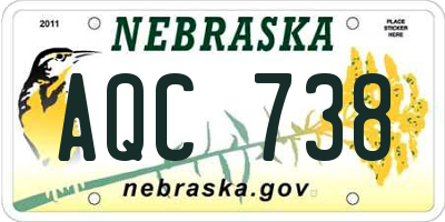 NE license plate AQC738