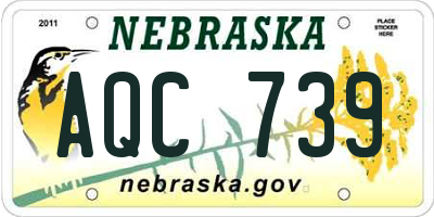 NE license plate AQC739