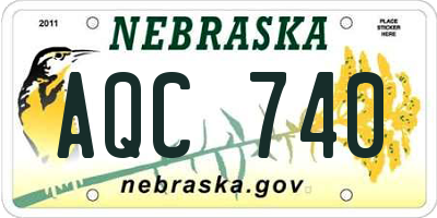 NE license plate AQC740