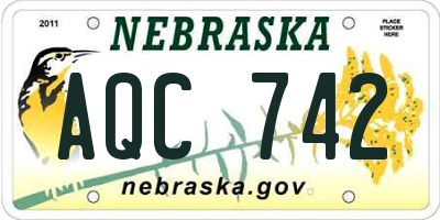 NE license plate AQC742