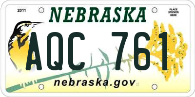 NE license plate AQC761