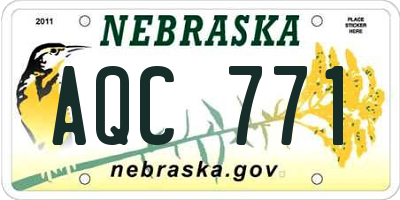 NE license plate AQC771